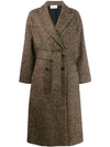 Red Valentino Chevron Double-breasted Coat In Neutrals