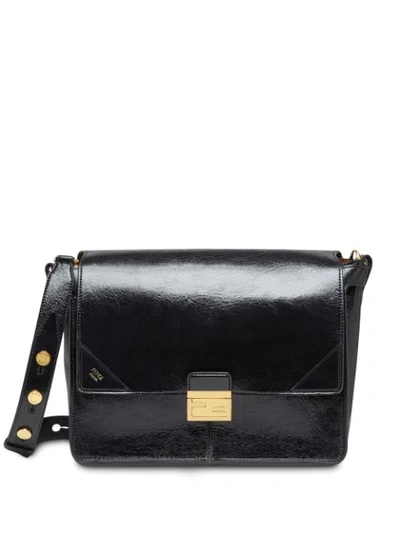 Fendi Large Kan U Shoulder Bag In Black