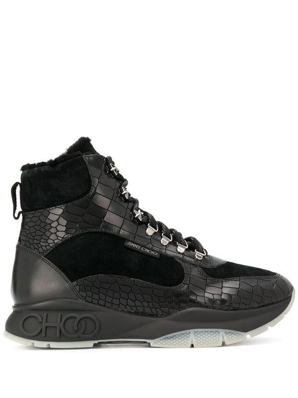 black croc trainers