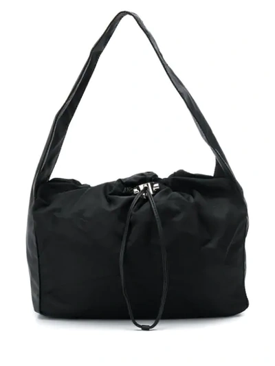 Kara Drawstring Shoulder Bag In Black