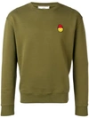 Ami Alexandre Mattiussi Smiley Patch Sweatshirt In Green