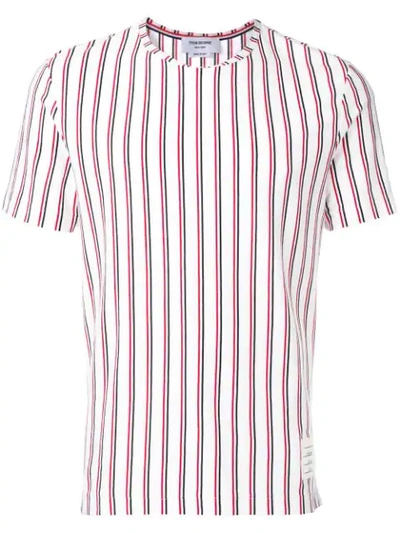 Thom Browne Tricolor Stripe Jersey T-shirt In White