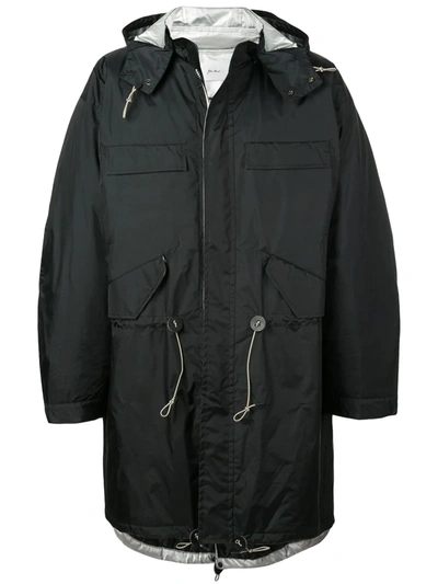Julien David Black Oversized Raincoat