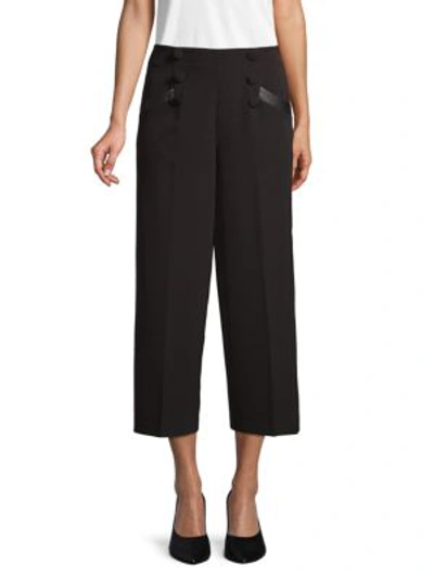 Laundry By Shelli Segal Wide-leg Cropped Trousers In Black