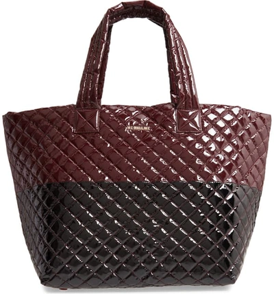 Mz Wallace Large Metro Tote In Port/black Lacquer ModeSens