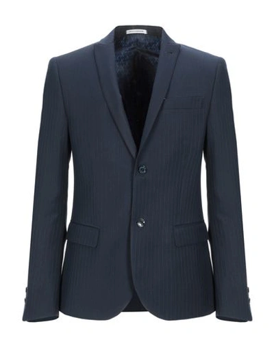 Grey Daniele Alessandrini Suit Jackets In Dark Blue