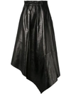 Proenza Schouler Asymmetrical Leather Skirt In Black