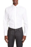 Armani Collezioni Emporio Armani Textured Regular Fit Dress Shirt In White