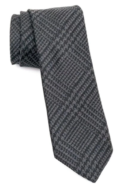 John Varvatos Glen Check Classic Tie In Black