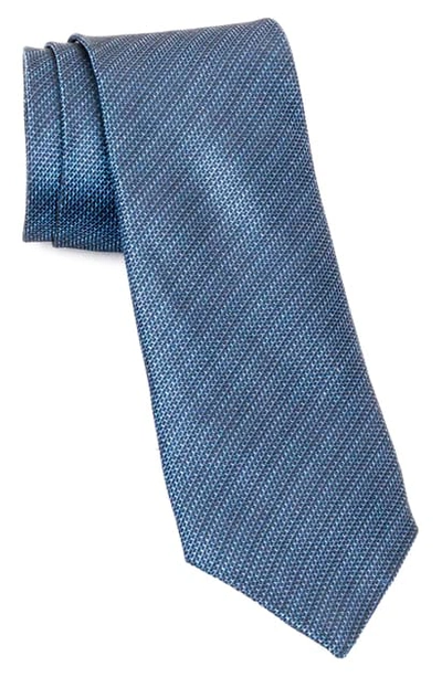 John Varvatos Birdseye Classic Tie In Cobalt