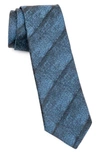 John Varvatos Tonal Stripe Classic Tie In Indigo