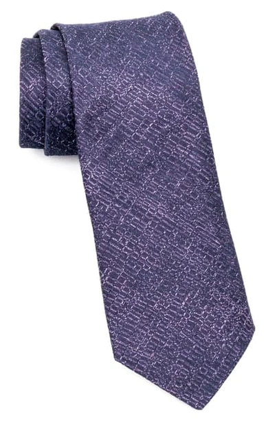 John Varvatos Graphic Stripe Classic Tie In Purple