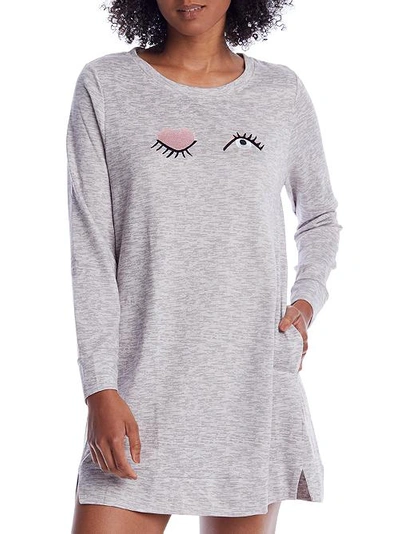 Kate Spade Grey Sweater Knit Sleep Shirt In Gray