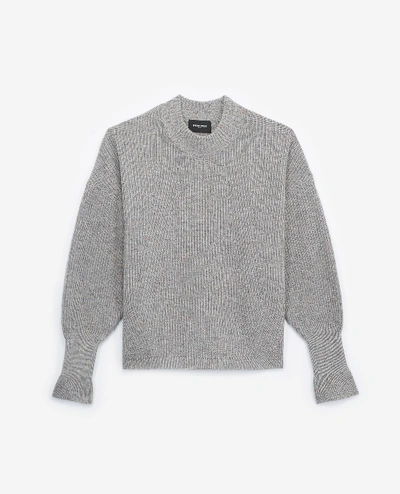 The Kooples Confetti Mouline Wool-blend Sweater In Gray