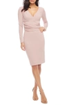 Dress The Population Drew Long Sleeve Body-con Dress In Mauve