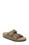 Birkenstock Women's Arizona Slide Sandals In Metallic Stone Gold Leather