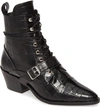 Allsaints Women's Katy Croc-embossed Boots In Black Croc Leather