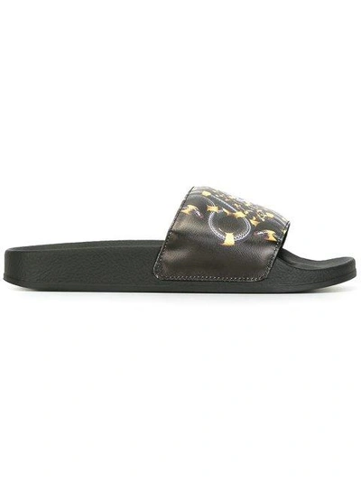 Marcelo Burlon County Of Milan Niky Pool Sliders In Black