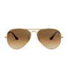 Ray Ban Original Aviator Sunglasses In Gold Brown Gradient