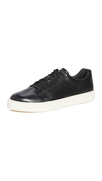 Cole Haan Leather Cap Toe Low-top Sneakers In Black