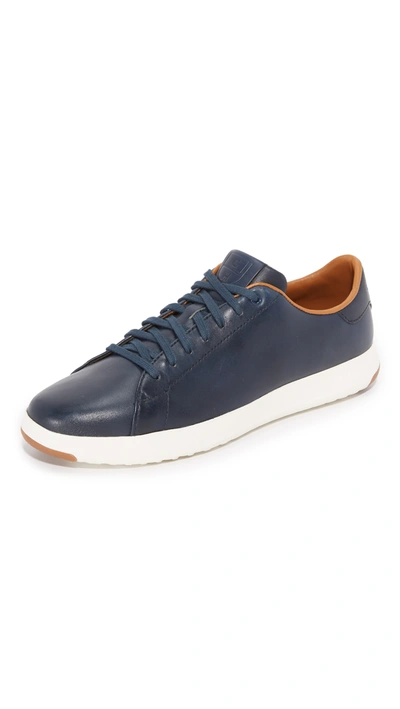 Cole Haan Grandpro Low Top Sneaker In Navy Blazer Leather