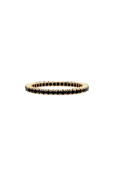 Sethi Couture Prong Set Diamond Eternity Band In Yellow Gold/ Black Diamond