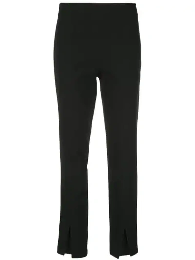 Tibi Anson Crepe Slim Fit Pants In Black