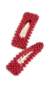 Baublebar Scarlett Imitation Pearl Hair Clip Set In Red/gold