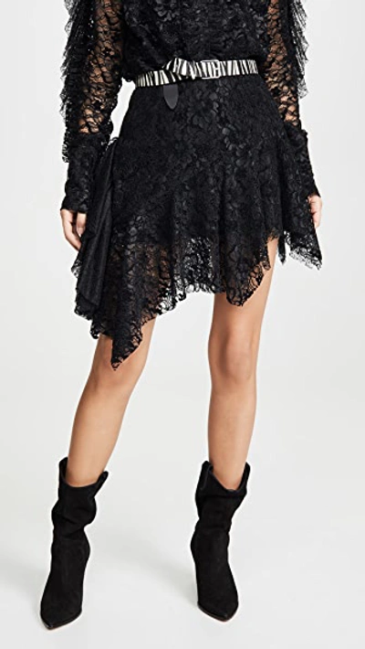 Anais Jourden Black Velvet Lace Mini Skirt
