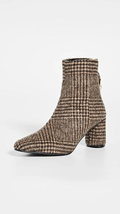 Reike Nen Wave Oval Ankle Boots In Brown Check