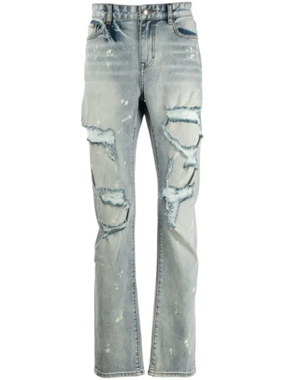 Haculla Distressed Slim Fit Jeans In Med Blue Wash