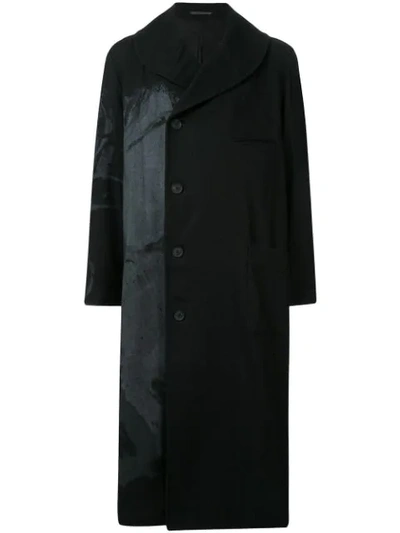 Yohji Yamamoto Off-centre Buttoned Coat In Black