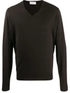 John Smedley V-neck Jumper In Brown