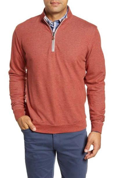 Johnnie-o Sully Quarter Zip Pullover In Spice