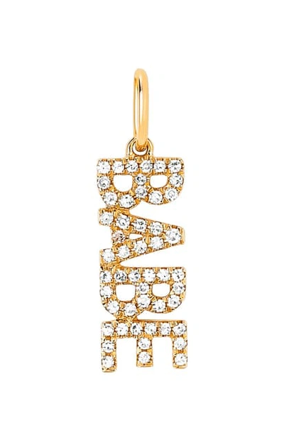 Ef Collection Diamond Babe Pendant Charm In Diamond/ Yellow Gold