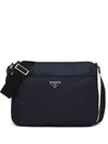 Prada Padded Rectangular Shoulder Bag In Blue