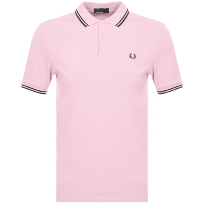 Fred Perry Twin Tipped Extra Slim Fit Pique Polo In Pink