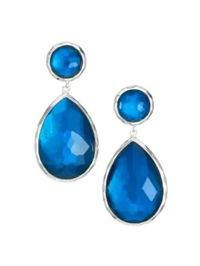 Ippolita Sterling Silver Wonderland Teardrop Earrings In Lagoon In Blue/silver