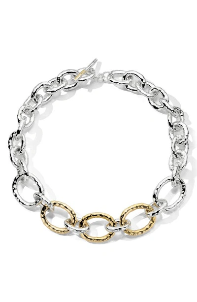 Ippolita Women's Classico Short Chimera Two-tone Hammered Bastille Chunky Link Necklace In Gold/silver