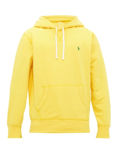Polo Ralph Lauren Logo-embroidered Cotton-blend Hooded Sweatshirt In Yellowfin