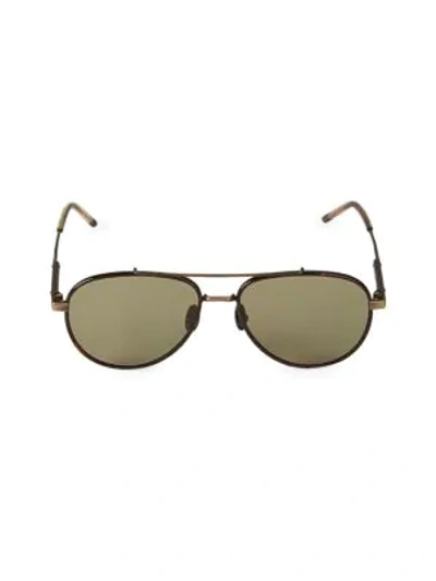 Bottega Veneta 54mm Bronze Aviator Sunglasses In Brown