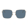 Dior Stellaire 1 59mm Square Sunglasses - Gold Blue In Gold/blue Solid