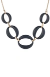 Alexis Bittar Essentials Large Lucite Link Necklace In Black