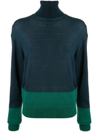Y's Turtle Neck Sweater In Blue