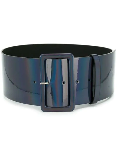 Msgm Iridescent Belt In Black