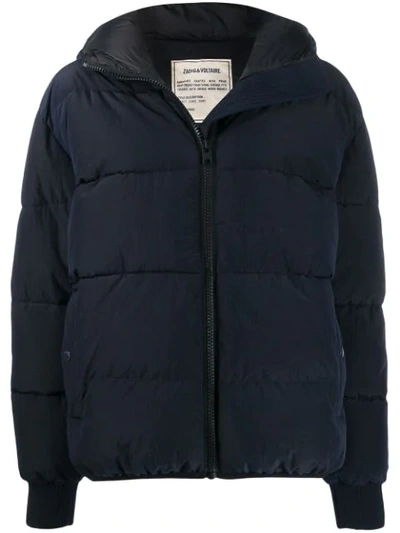 Zadig & Voltaire Hooded Puffer Jacket In Blue