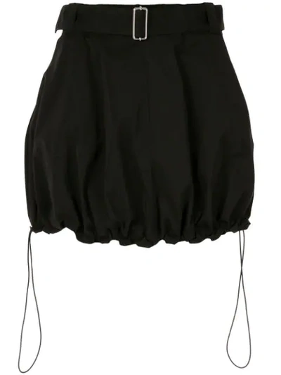 Jw Anderson Drawstring Balloon Mini Skirt In Black