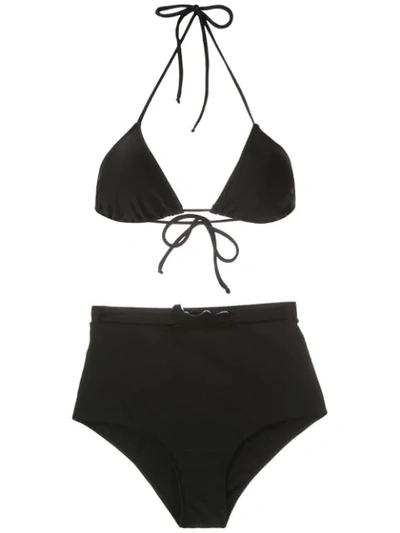 Adriana Degreas Belted Hot Pants Bikini Set In Black