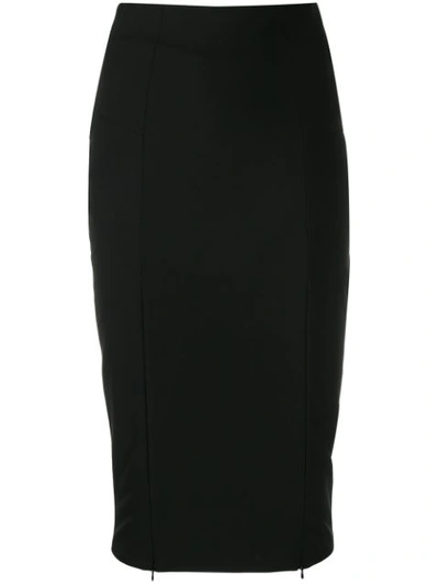 Murmur Zip-up Fitted Skirt In Black