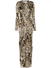 Alexandre Vauthier Lynx Print Dress In Neutrals